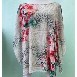 G Collection XL Floral Top Sleeves Fairycore, Whimsygoth, Boho Lined Blouse